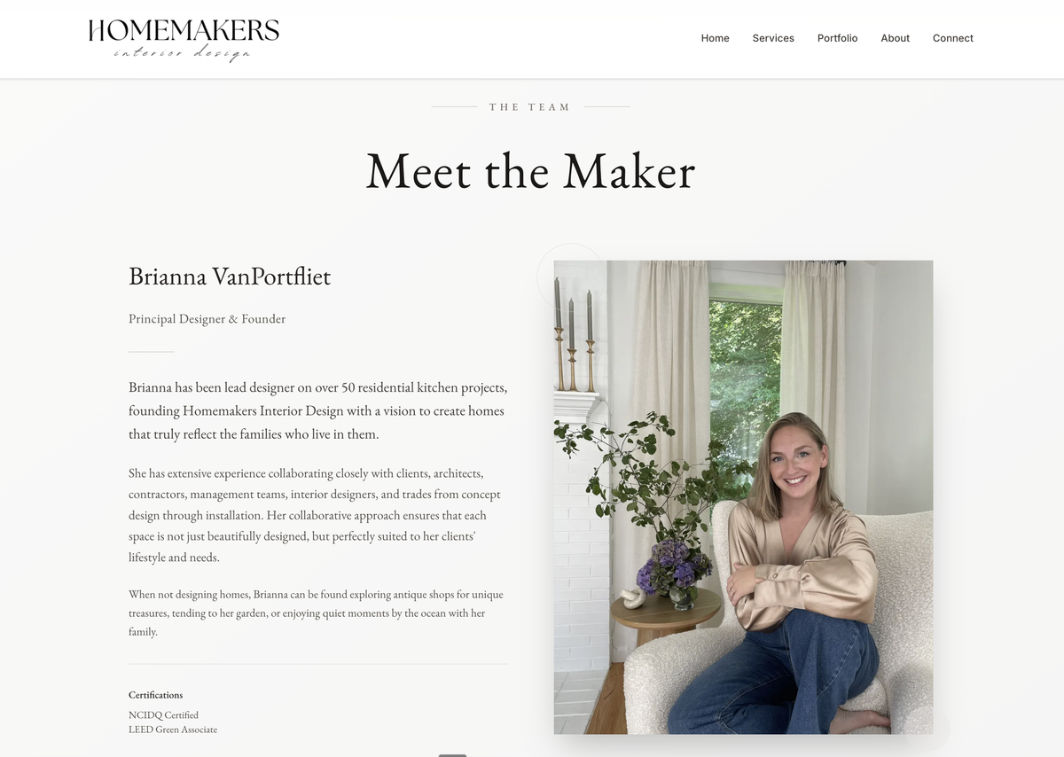 Homemakers Interior Design - About Page
